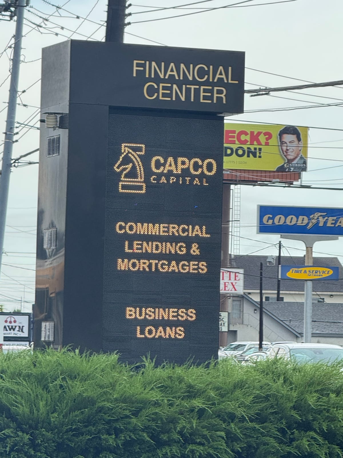 Capco Capital marquee sign: Commercial Lending & Mortgages, Business Loans